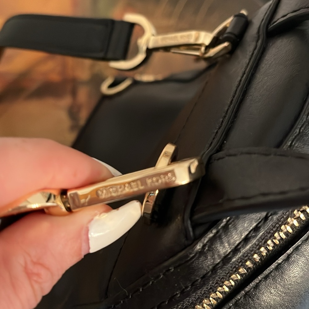 Michael Kors Black Mini Bag with Gold Accents - Picture 9 of 15